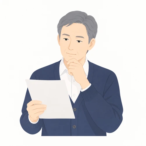 見積書を見ながら費用について考える男性
