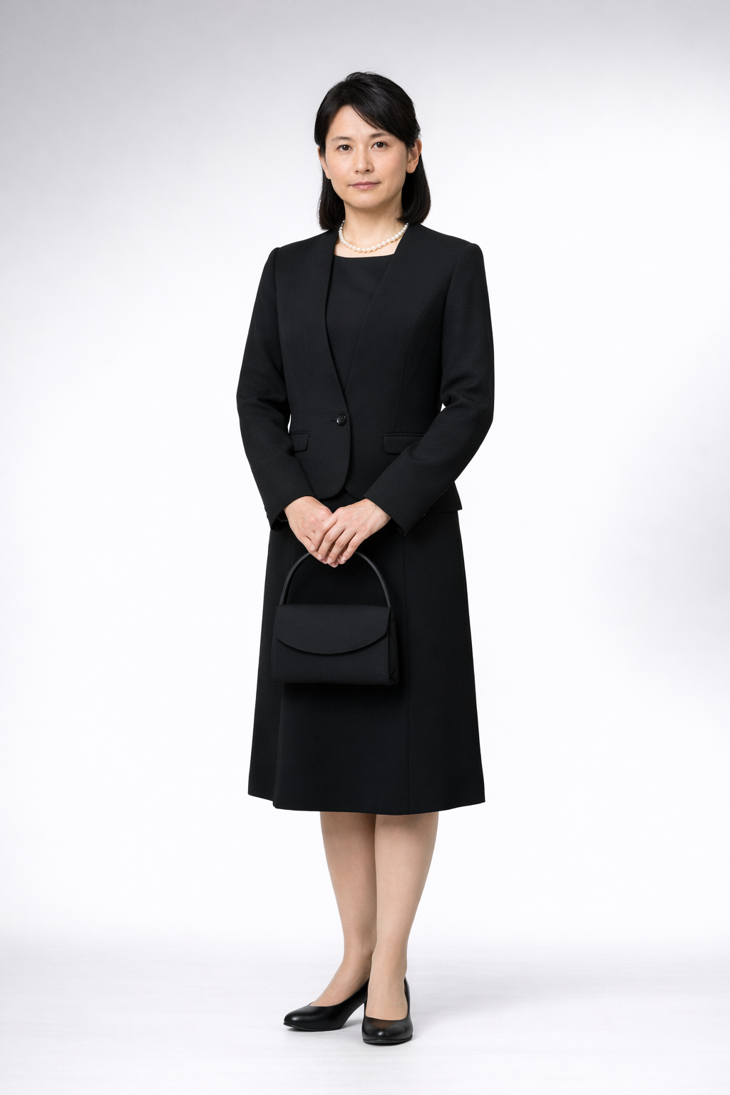 喪服を着た女性のポートレート